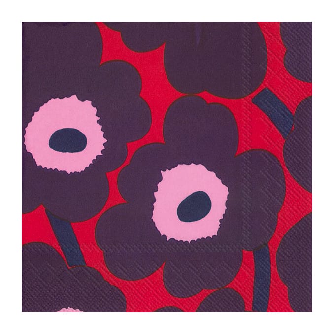 Unikko servietter 33x33 cm 20-pak - Rød/Blå - Marimekko