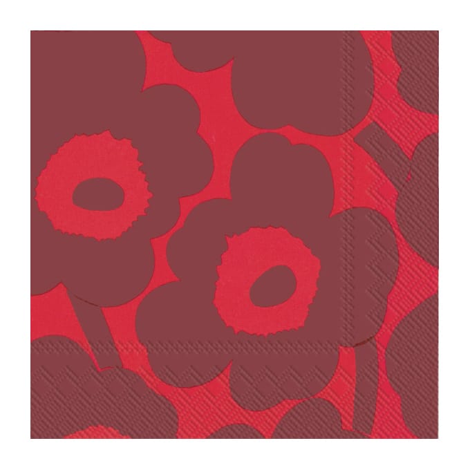 Unikko servietter 33x33 cm 20-pak - Rød/Rød - Marimekko