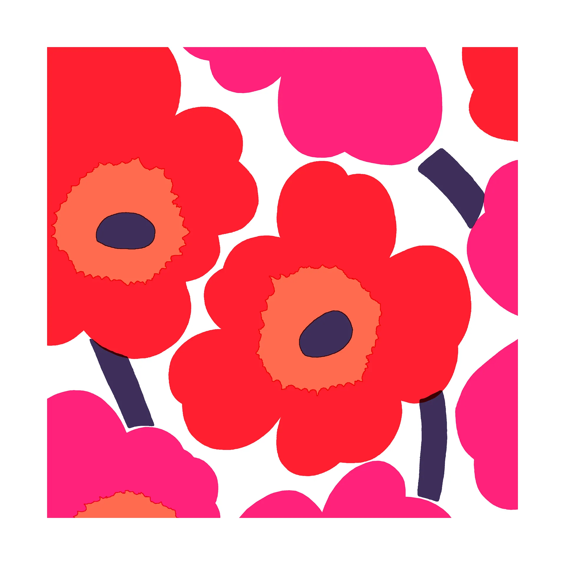 Unikko servietter 33x33 cm 20-pak, Red Marimekko