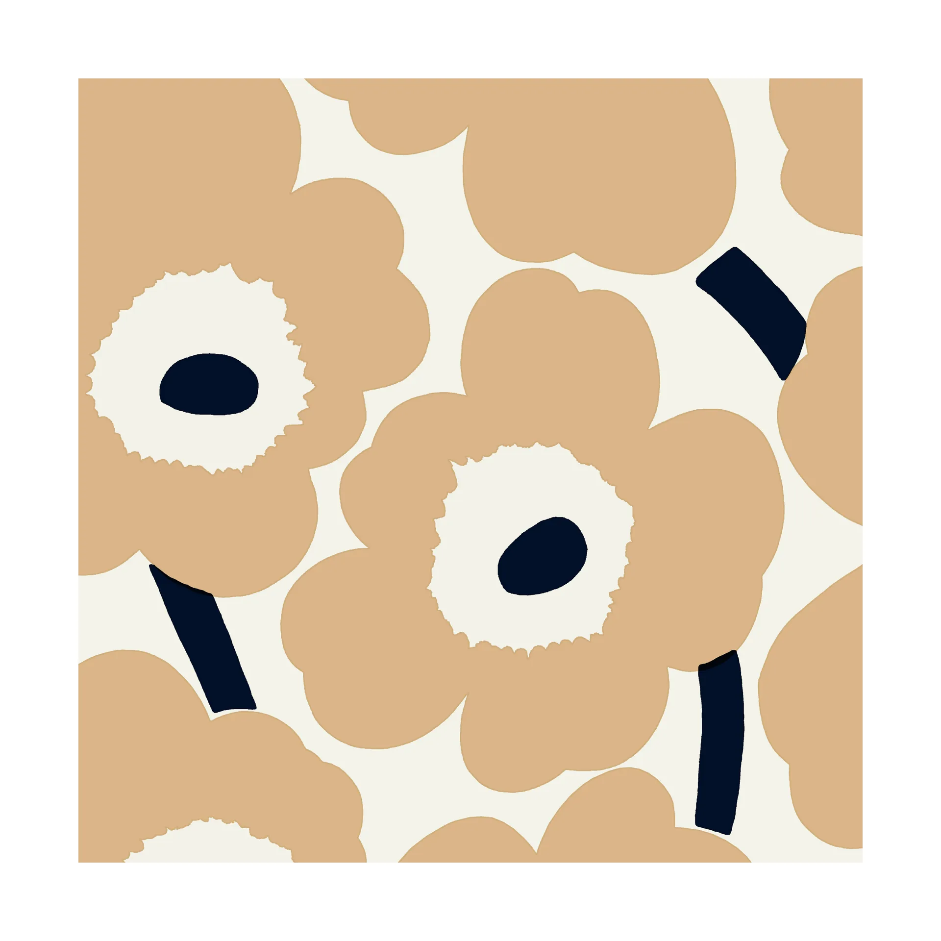 Unikko servietter 33x33 cm 20-pak, Sand-brown Marimekko