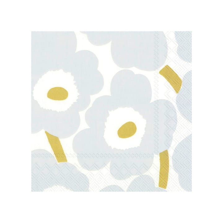 Unikko servietter 33x33 cm 20-pak - White/Silver - Marimekko