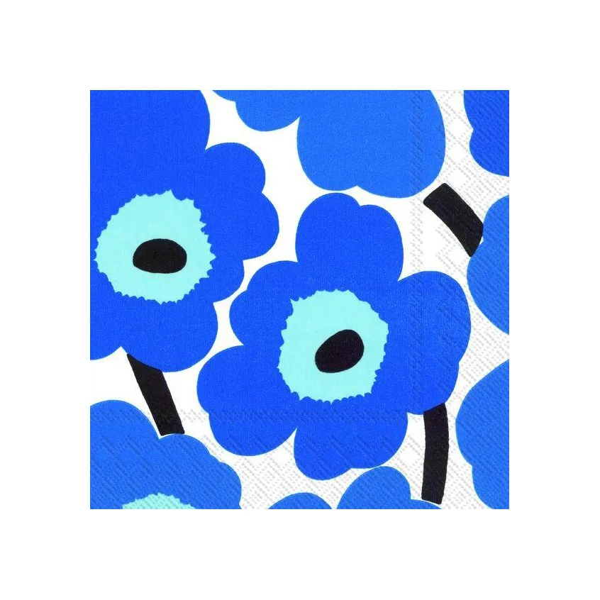 Unikko servietter 40x40 cm 20-pak, Blå Marimekko
