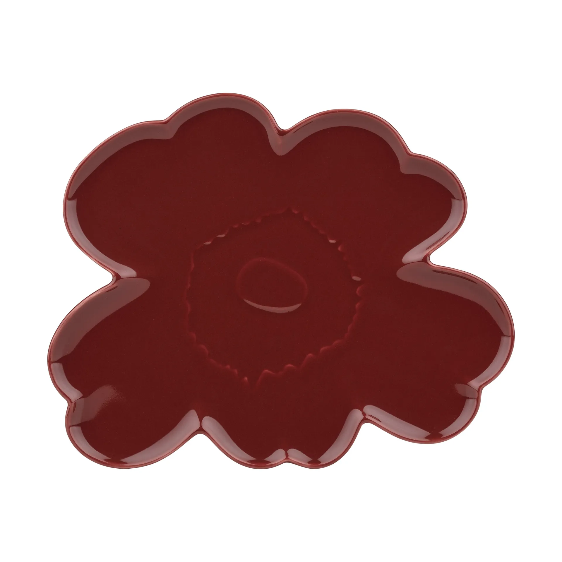 Unikko Shape fad 32 cm, Burgundy Marimekko