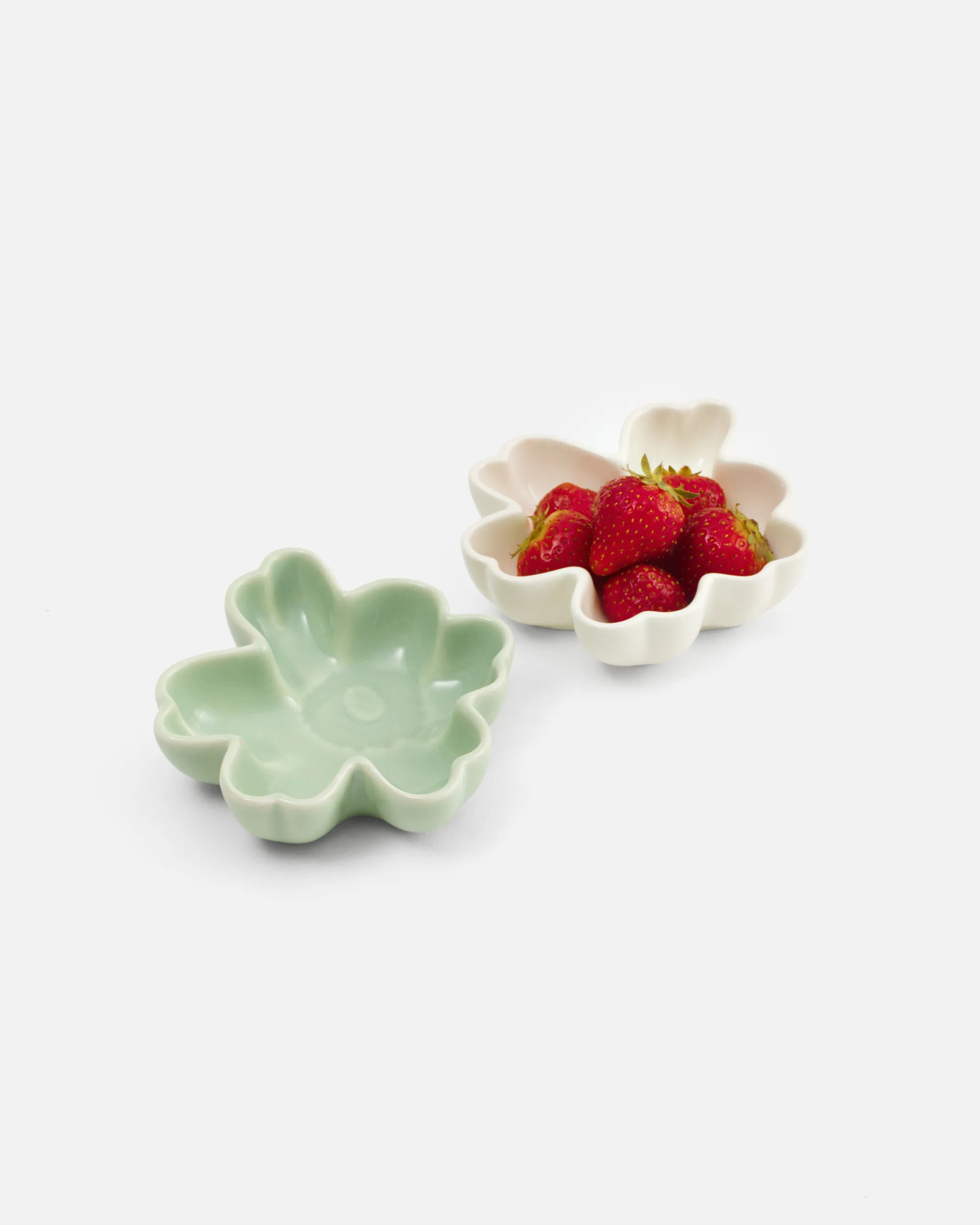 Unikko Shape skål Ø11 cm 2 dele, White-light green Marimekko