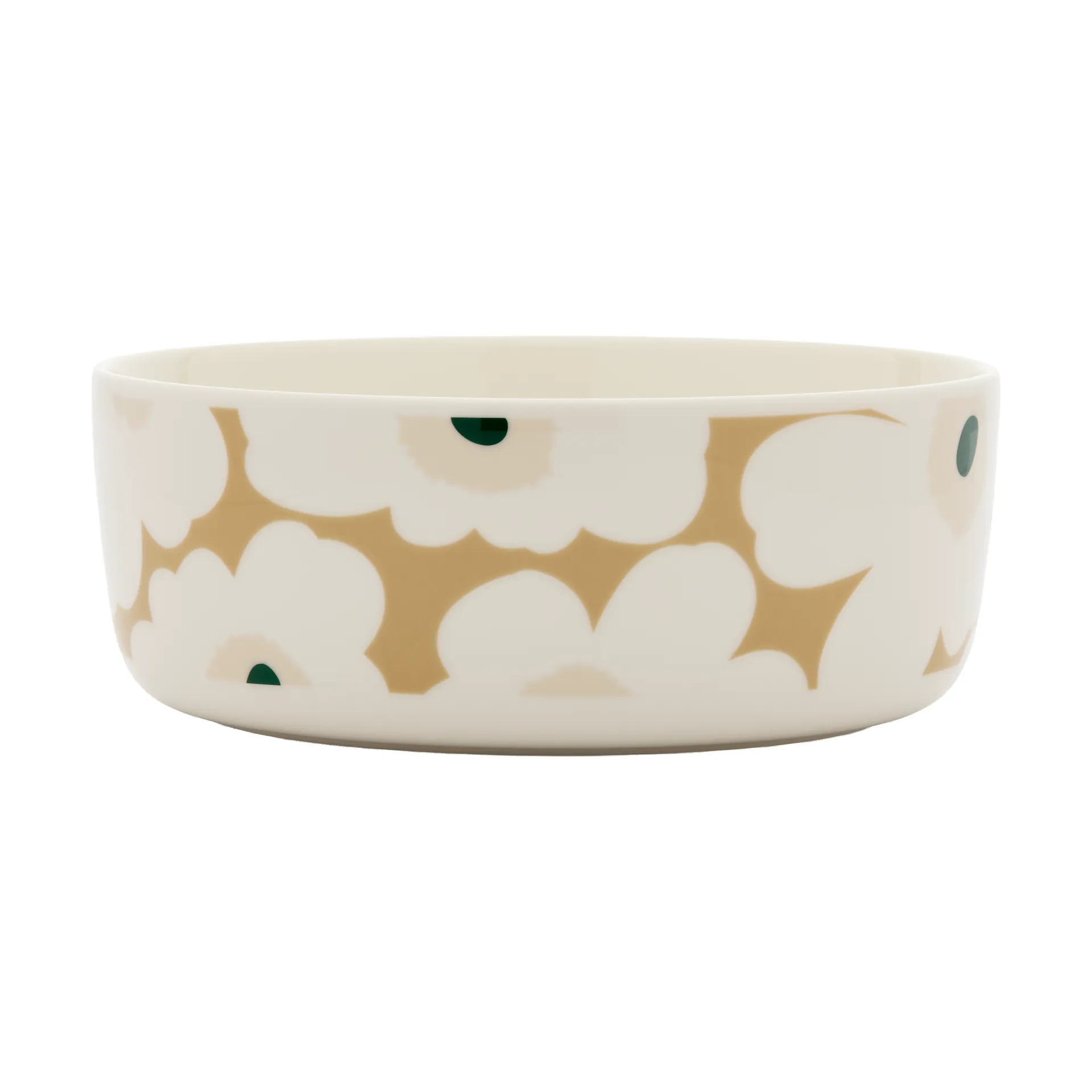 Unikko skål 1,5 l, White-beige-lys sand-mørkegrøn Marimekko