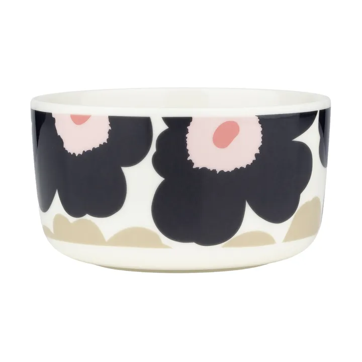 Unikko skål 5 dl - Off white-charcoal-sand-pink - Marimekko