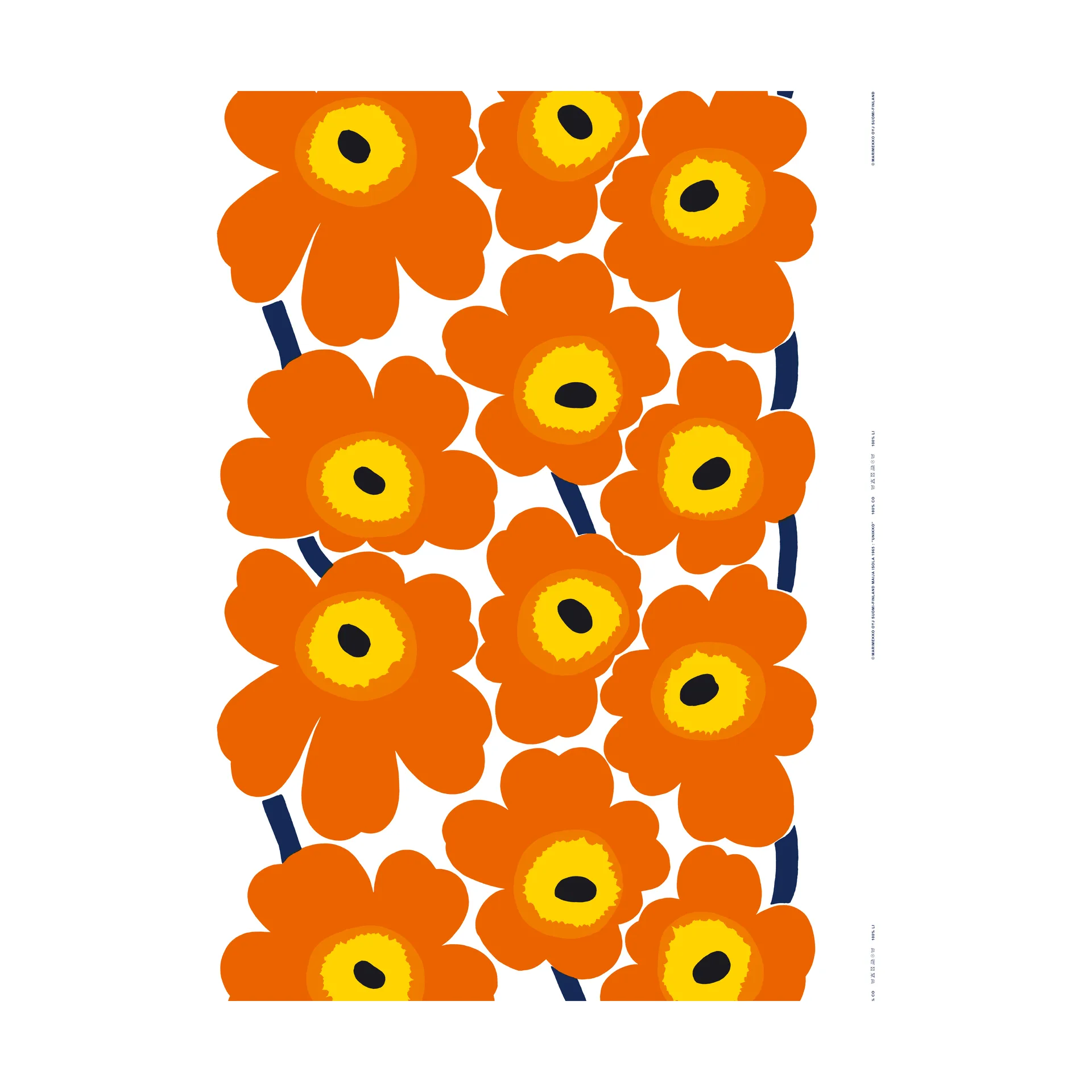 Unikko stof heavyweight bomuld, Orange Marimekko