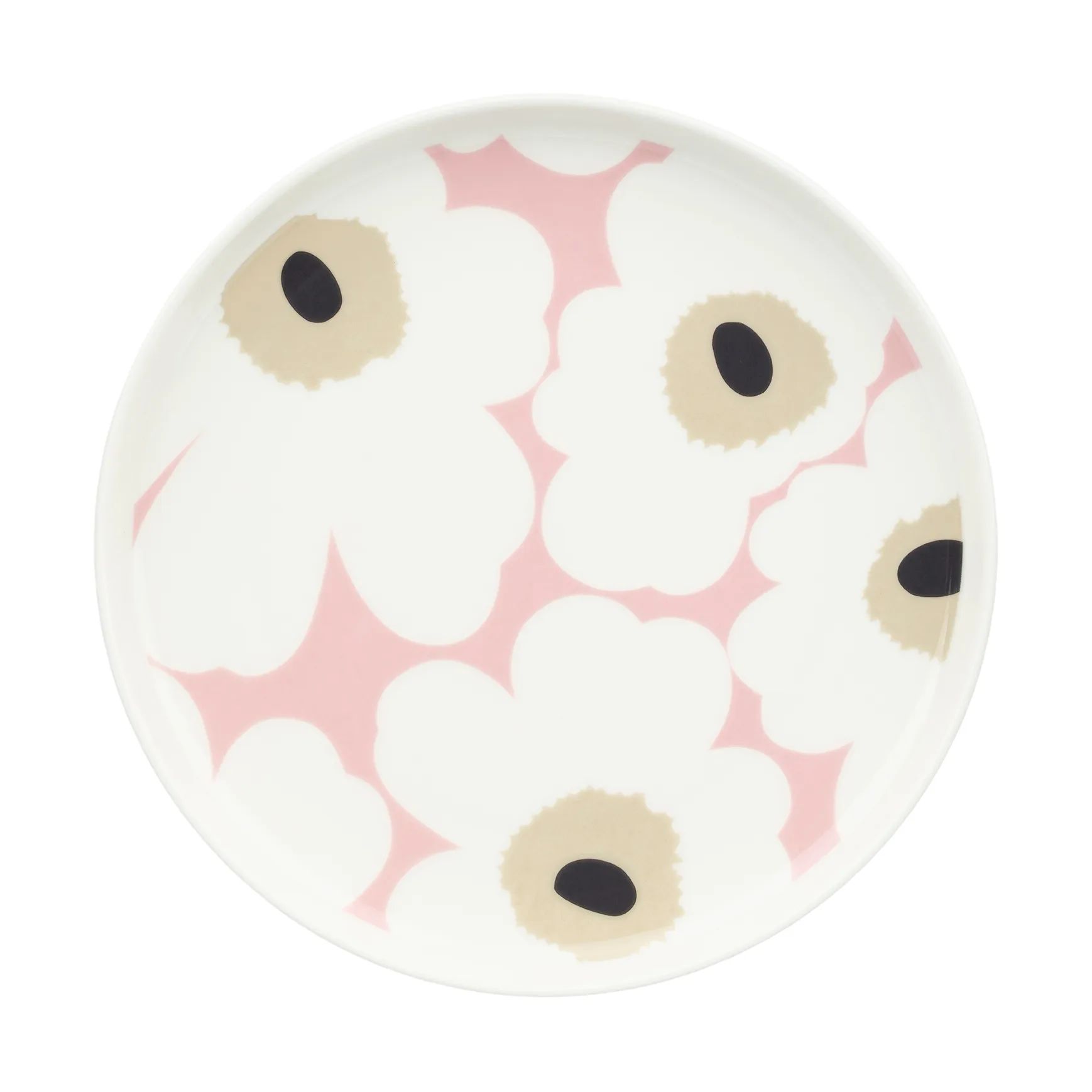 Unikko tallerken Ø20 cm, Off white-pink-sand-charcoal Marimekko