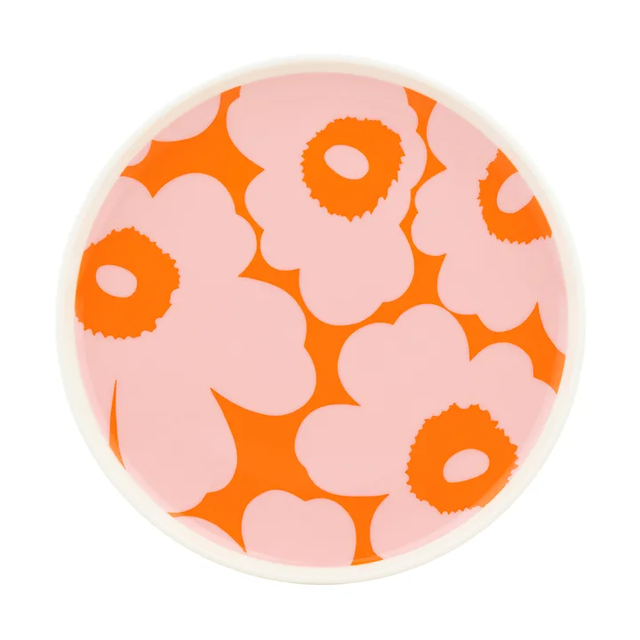 Unikko tallerken Ø20 cm - White-pink-orange - Marimekko