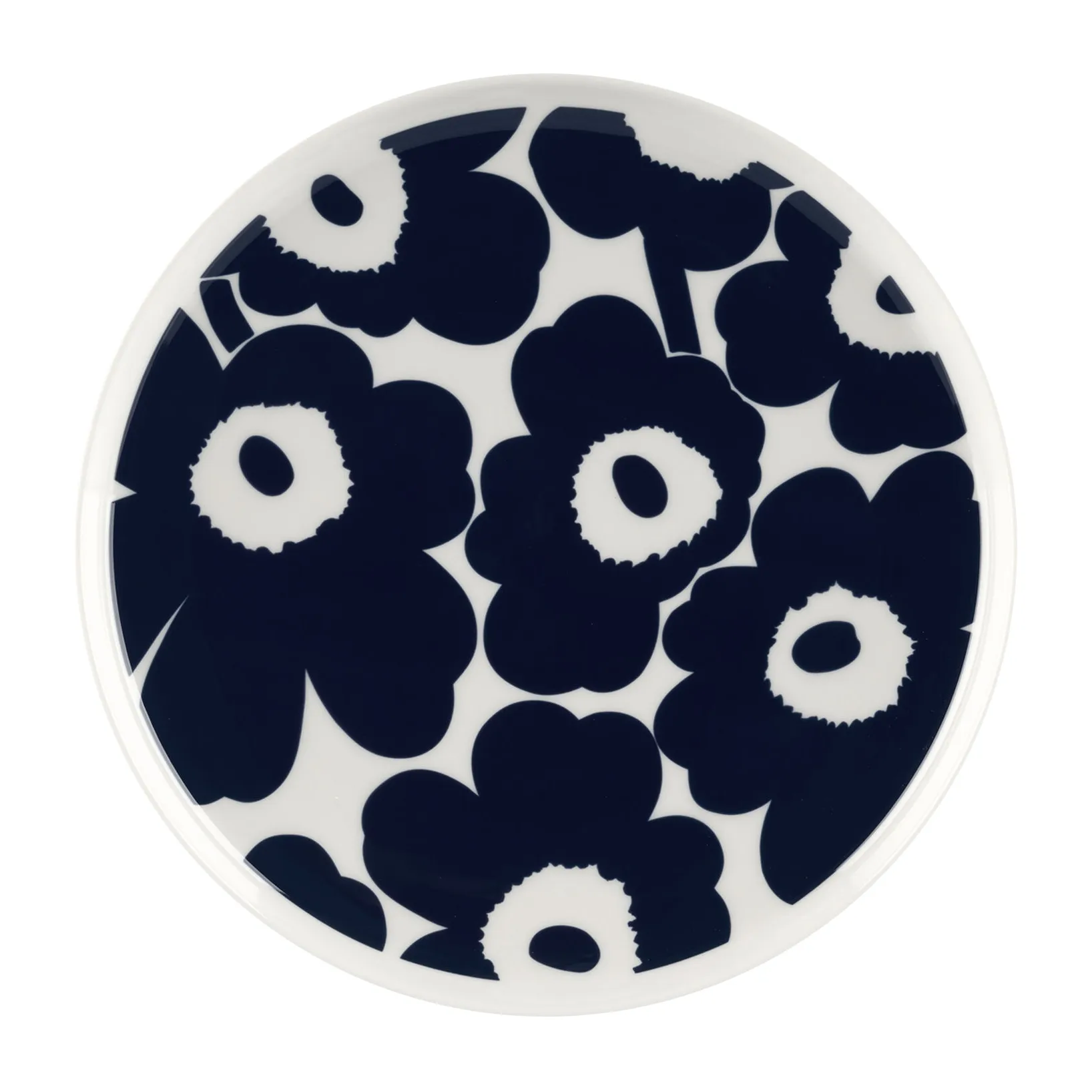 Unikko tallerken Ø25 cm, Hvid/Mørkeblå Marimekko