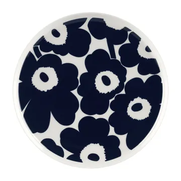 Unikko tallerken Ø25 cm - Hvid/Mørkeblå - Marimekko