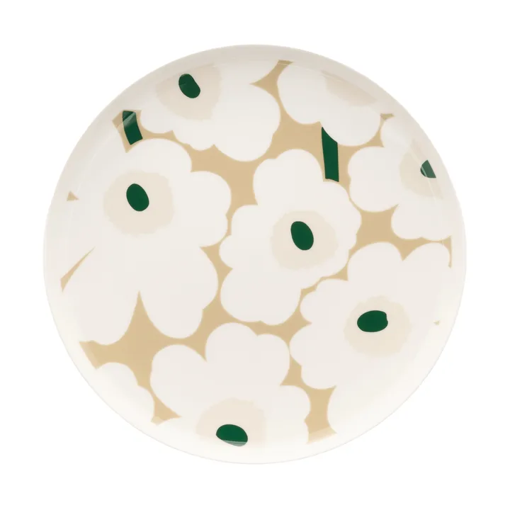 Unikko tallerken Ø25 cm - White-beige-lys sand-mørkegrøn - Marimekko
