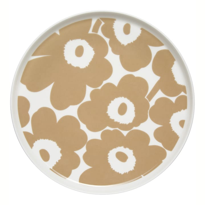 Unikko tallerken beige/hvid - Ø25 cm - Marimekko