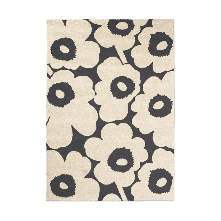 Unikko tæppe outdoor - Charcoal-white, 200x280 cm - Marimekko