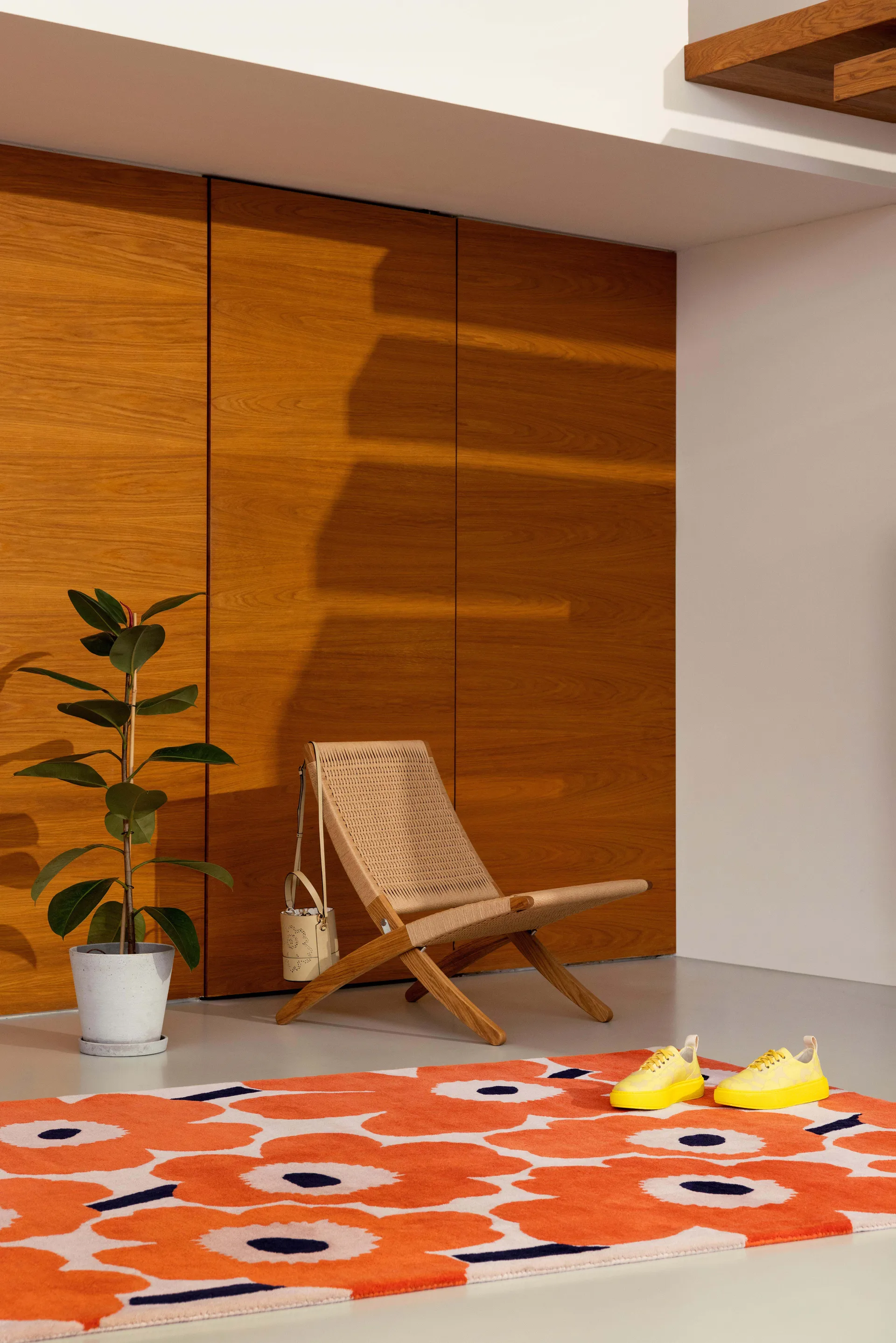 Unikko uldtæppe, Orange Red, 140x200 cm Marimekko