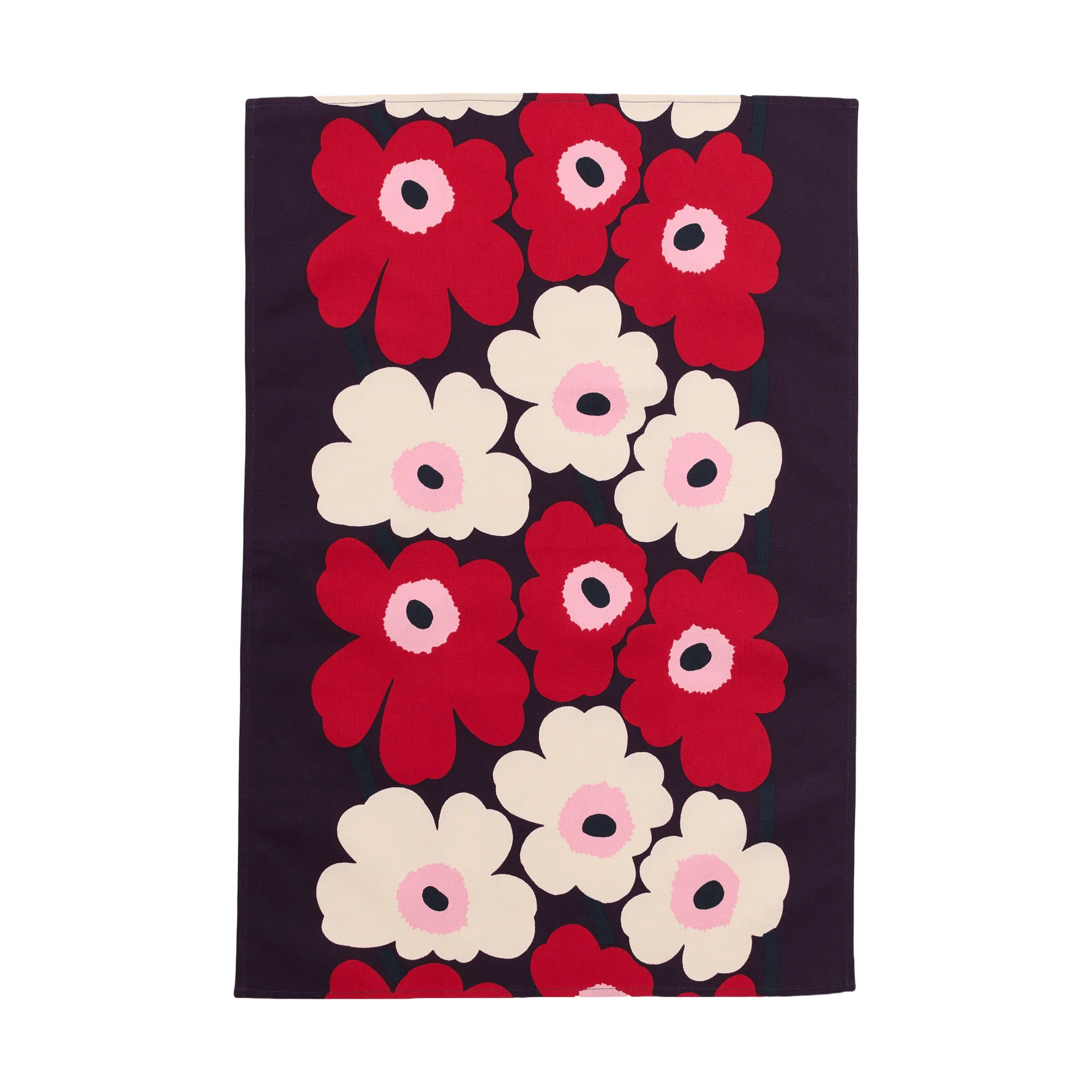 Unikko viskestykke 47x70 cm, Plum-cranberry-off white-rose Marimekko