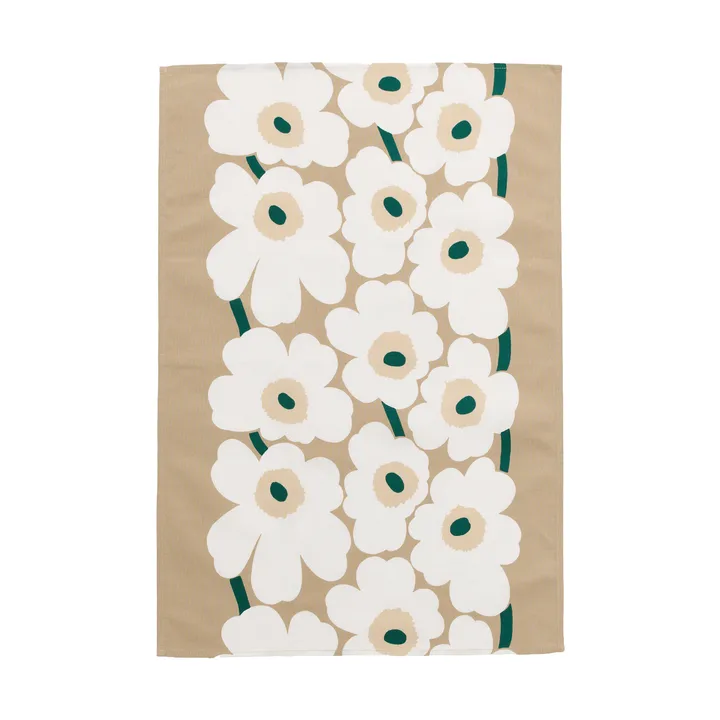 Unikko viskestykke 47x70 cm - Sand-white-hay-emerald - Marimekko