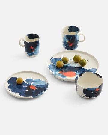 Valssi krus 25 cl - White-blue-orange - Marimekko