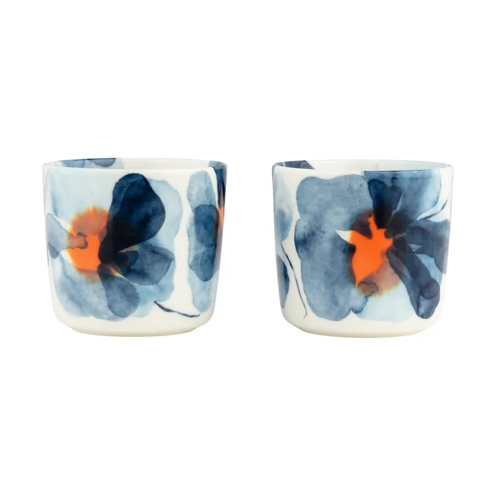 Valssi krus med underkop - White-blue-orange, 20 cl - Marimekko