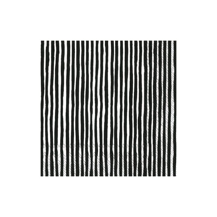 Varvunraita servietter 33x33 cm 20-pak - Hvid-Sort - Marimekko