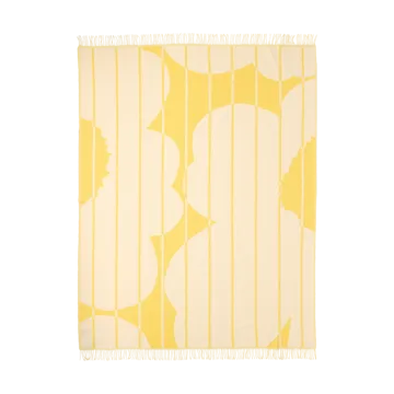 Vesi Unikko uldplaid 140x180 cm - Spring yellow-ecru - Marimekko
