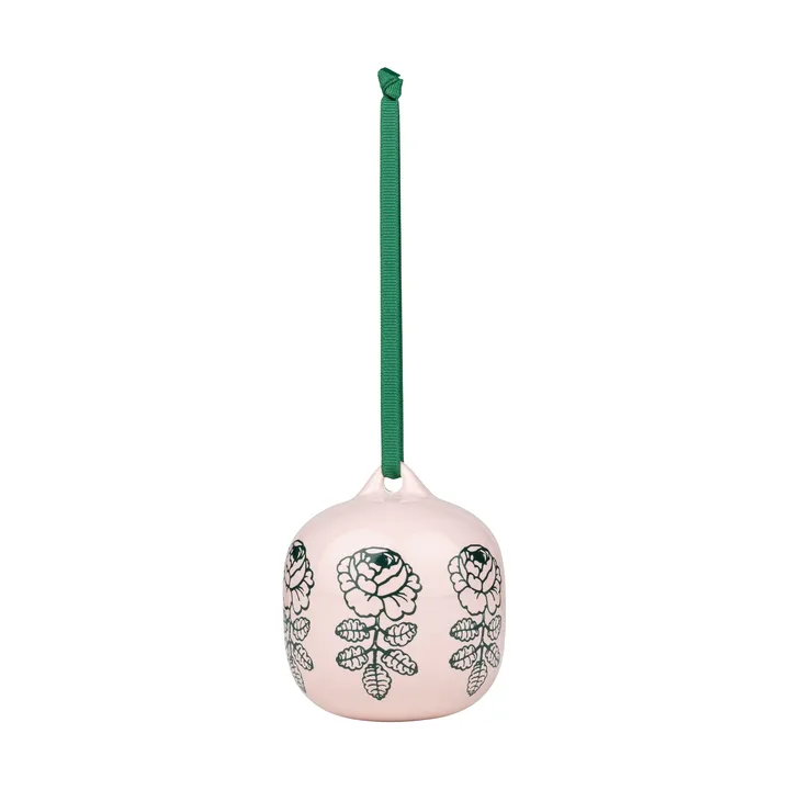 Vihkiruusu julekugle - Lyserød, 7x7 cm - Marimekko