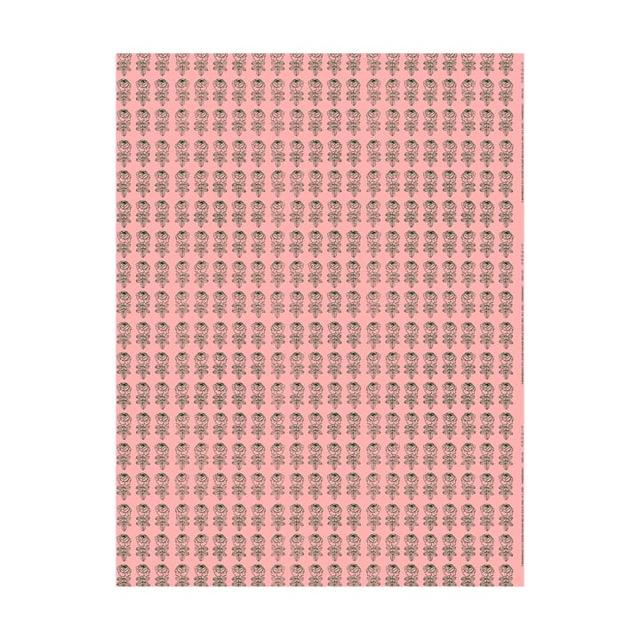 Vihkiruusu stof - Light pink-dark green - Marimekko