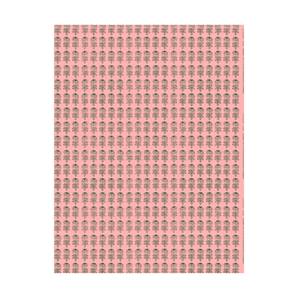 Marimekko Vihkiruusu stof Light pink-dark green