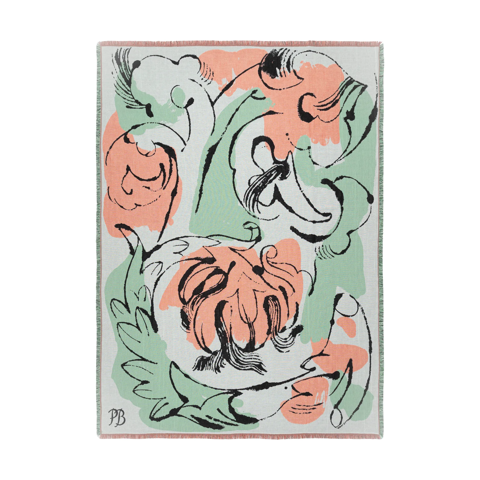 Vildstjälk plaid 130x180 cm, Offwhite-dark blue-orange-red Marimekko