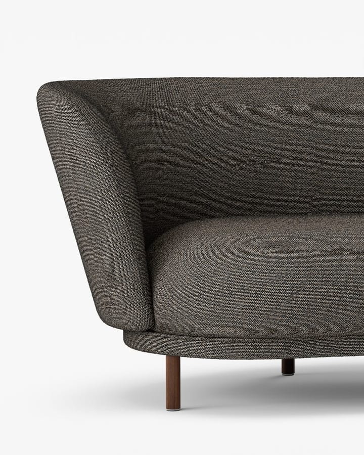 Dandy 2-personers sofa, Valnød/Sacho Safire 001 Massproductions
