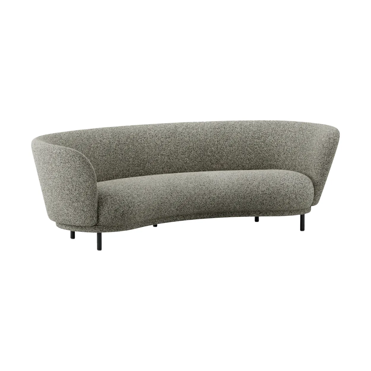 Massproductions Dandy 3-personers sofa Black oak - Kirkby Design, Spiral - 23 Monochrome