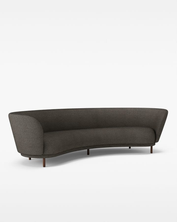 Dandy 4-personers sofa, Valnød/Sacho Safire 001 Massproductions