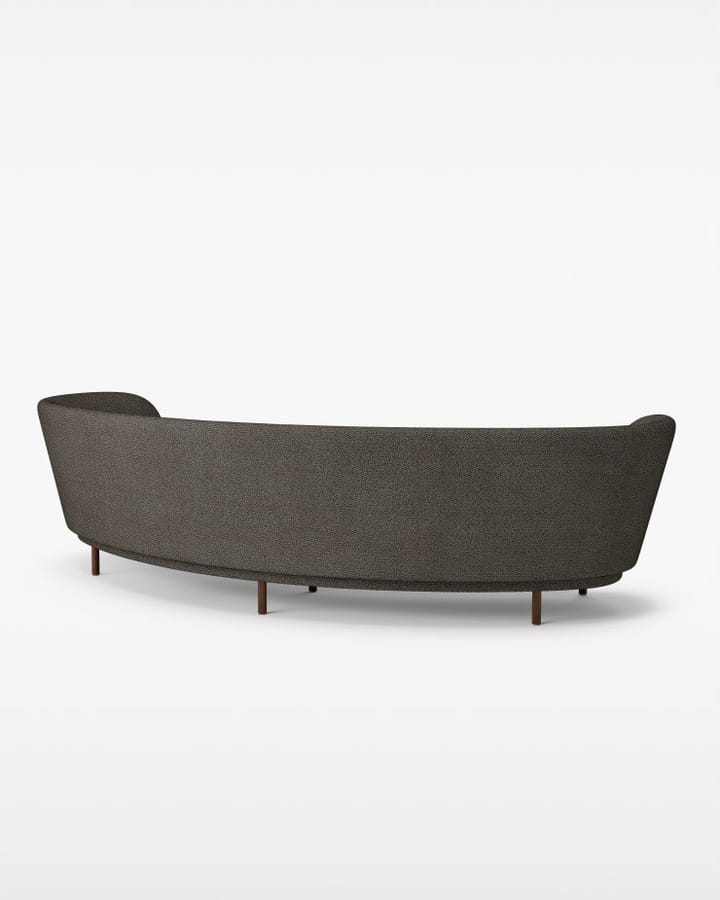 Dandy 4-personers sofa, Valnød/Sacho Safire 001 Massproductions