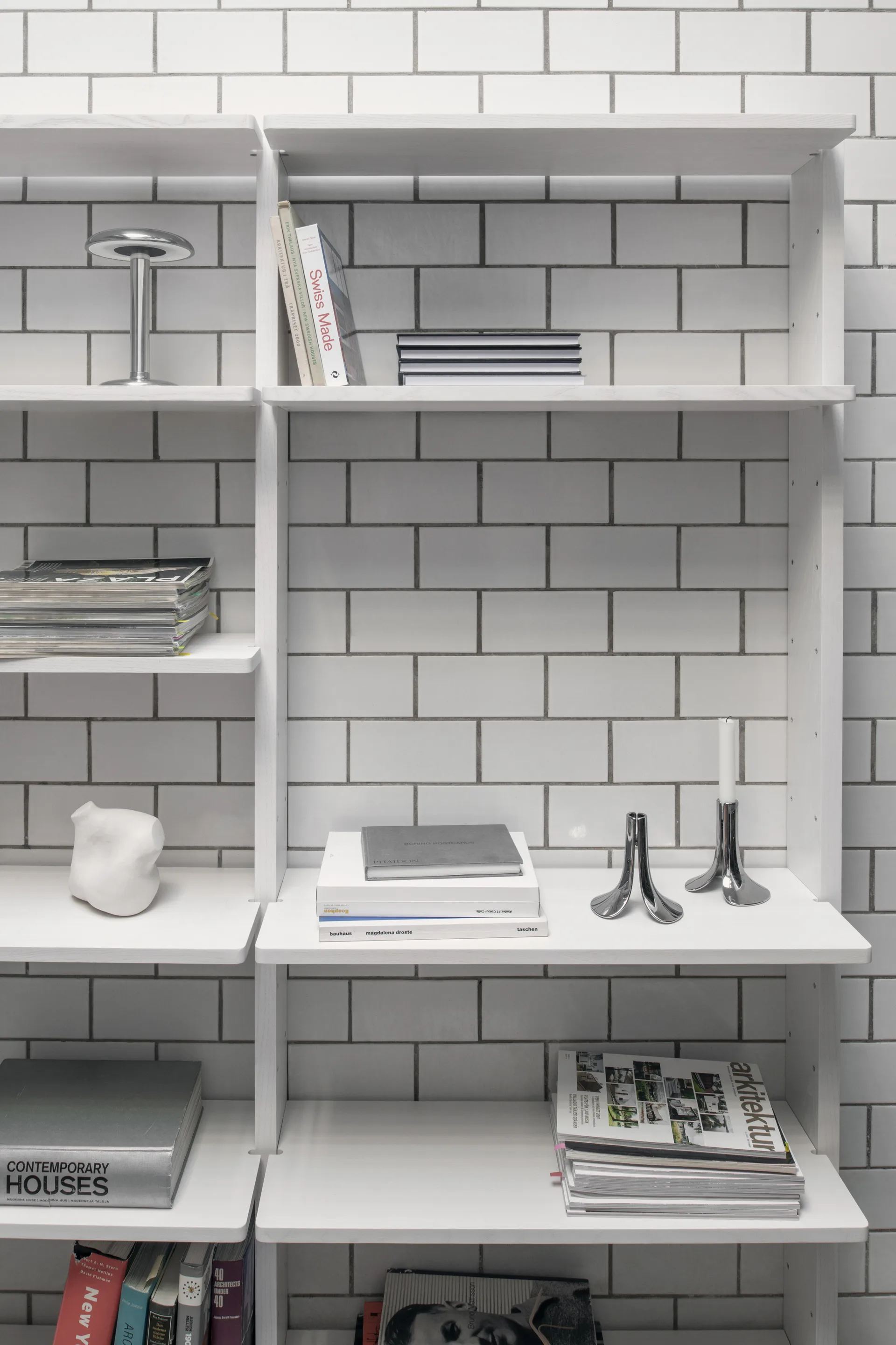 Gridlock Deep Shelf W800 hyldeplan, White stained Ash Massproductions