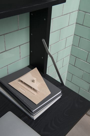 Gridlock - M1-A4-0-D væghylde med skrivebord - Black stained Ash - Massproductions