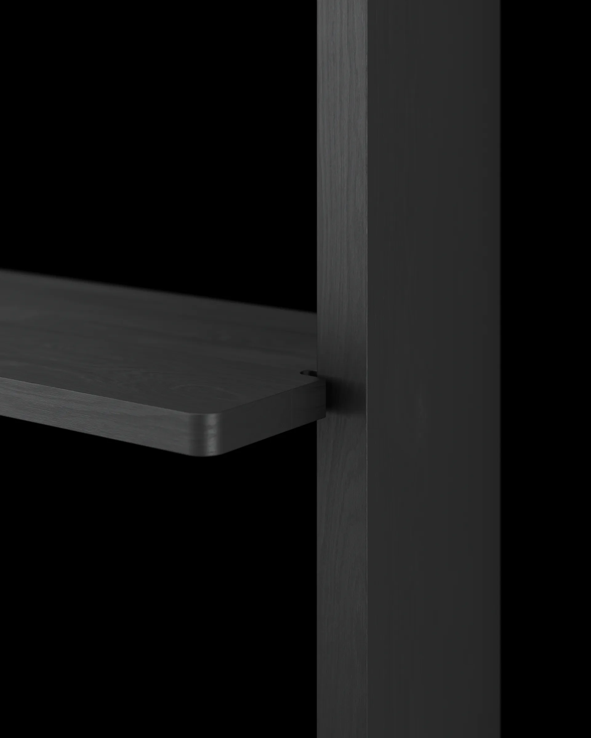 Gridlock - T3-A9-9 væghylde, Black stained Ash Massproductions