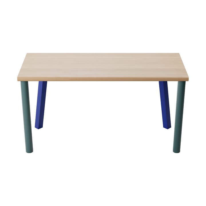 Homework skrivebord 140x60 cm - Bøg-blå/grøn - Massproductions