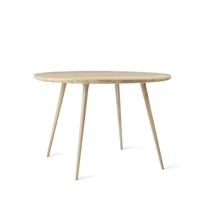 Accent spisebord rundt - Eg hvidpigmenteret matlak, Ø110 cm - Mater