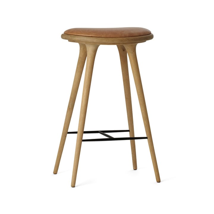 Mater high stool barskammel høj 74 cm - Læder natur, sæbebehandlet stel i eg - Mater