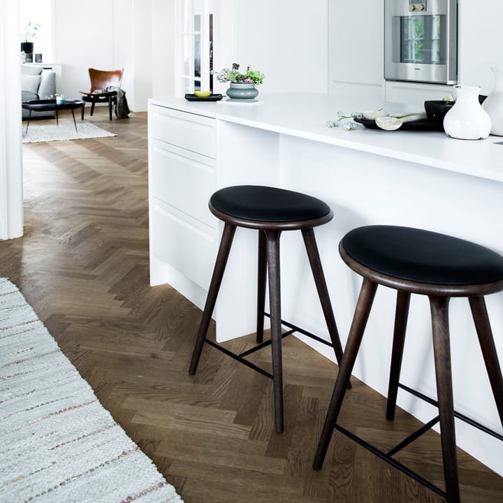 Mater high stool barskammel høj 74 cm, Læder natur, sæbebehandlet stel i eg Mater