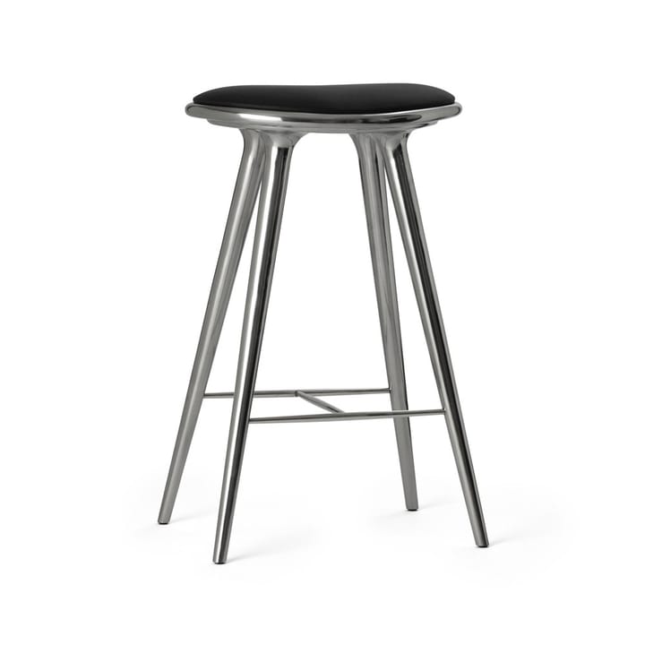 Mater high stool barskammel høj 74 cm - Læder sort, aluminiumsstel - Mater