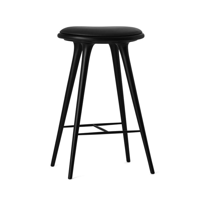 Mater high stool barskammel høj 74 cm - Læder sort, stel i sortbejdset bøg - Mater