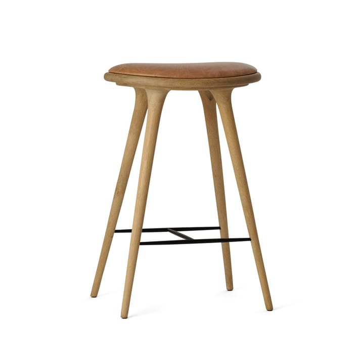 Mater high stool barskammel lav 69 cm - Læder natur, sæbebehandlet stel i eg - Mater