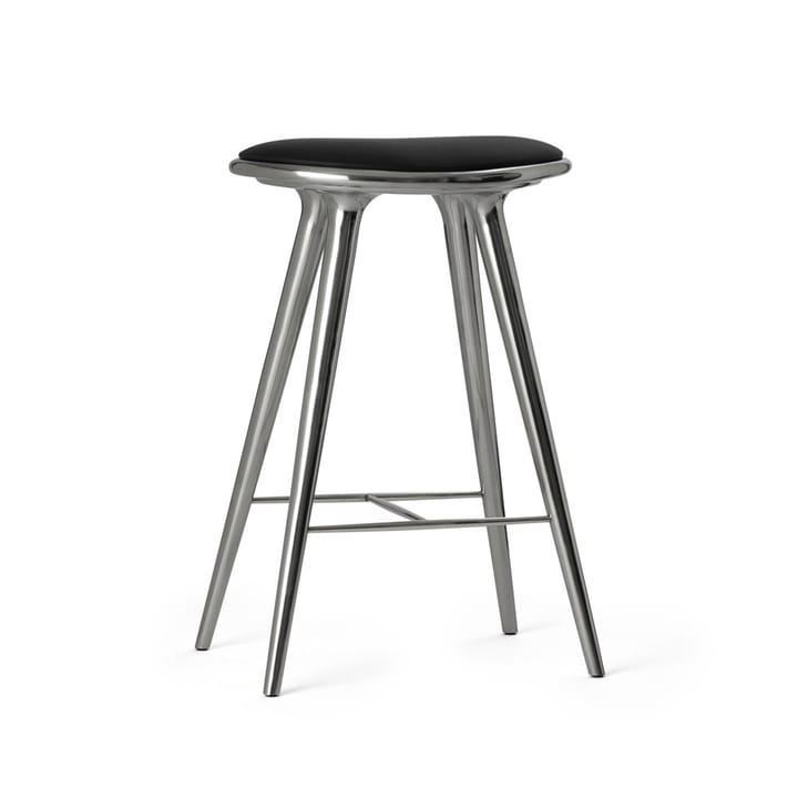 Mater high stool barskammel lav 69 cm - Læder sort, aluminiumsstel - Mater