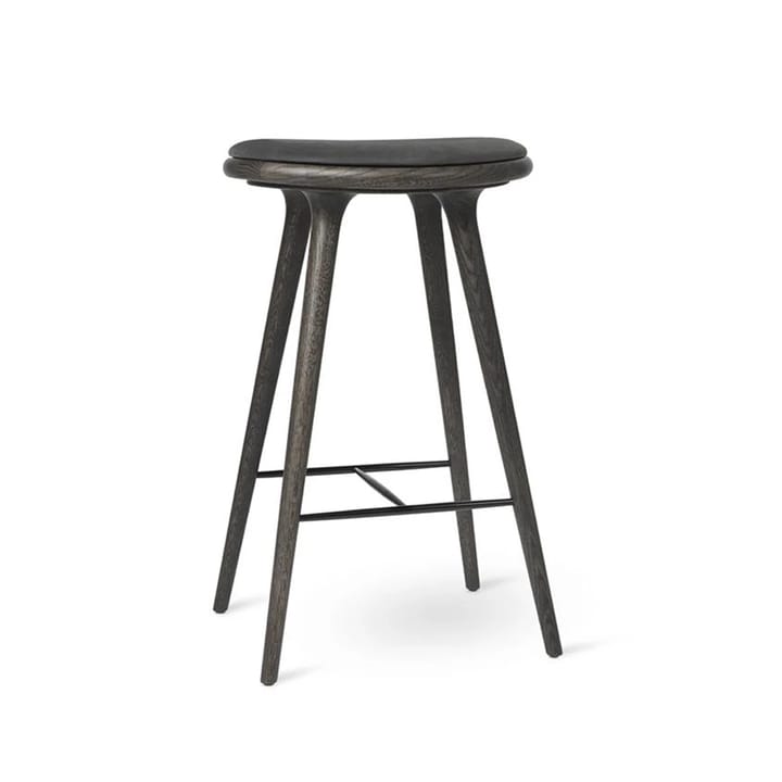 Mater high stool barskammel lav 69 cm - Læder sort, sirka grey eg - Mater