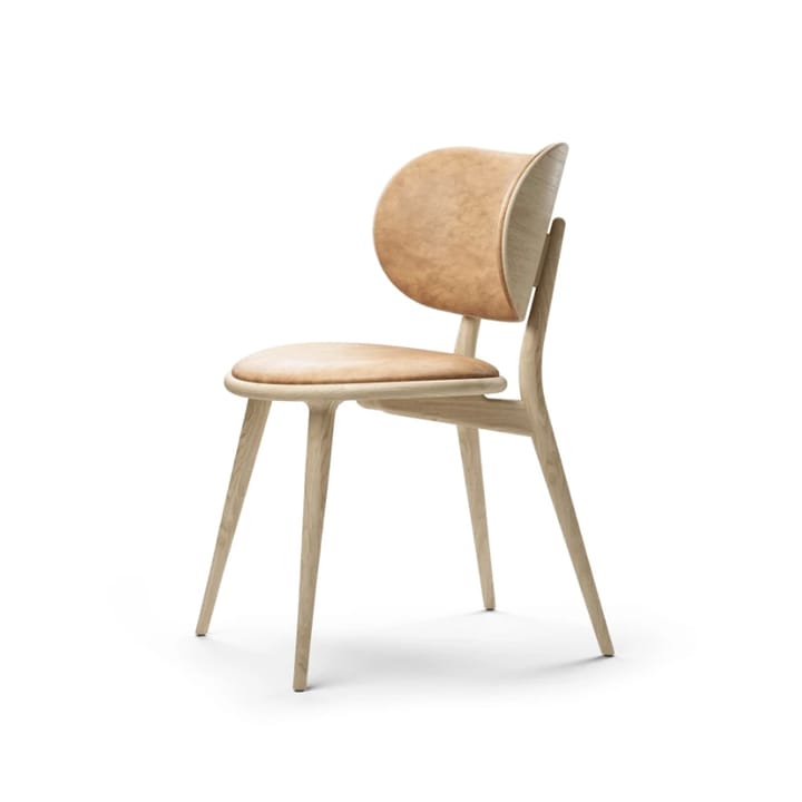 The Dining Chair stol, Læder natural, matlakeret stel i eg Mater
