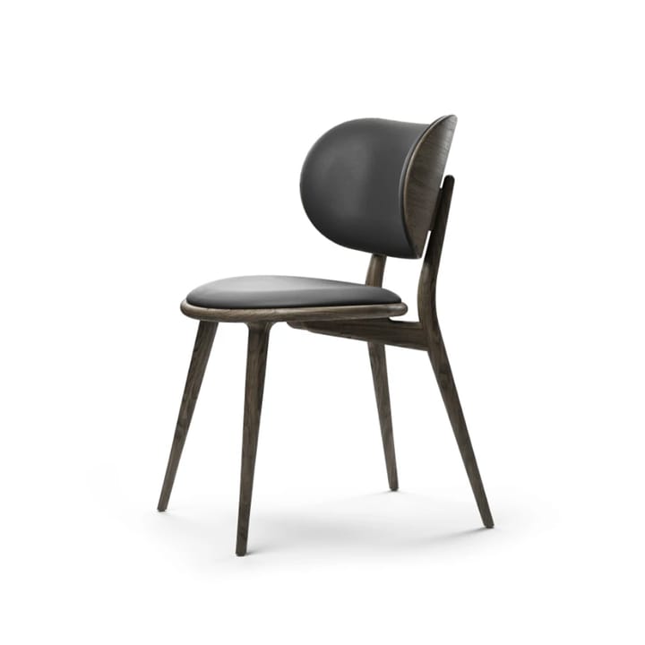 The Dining Chair stol - Læder sort, sirka grey stel i eg - Mater