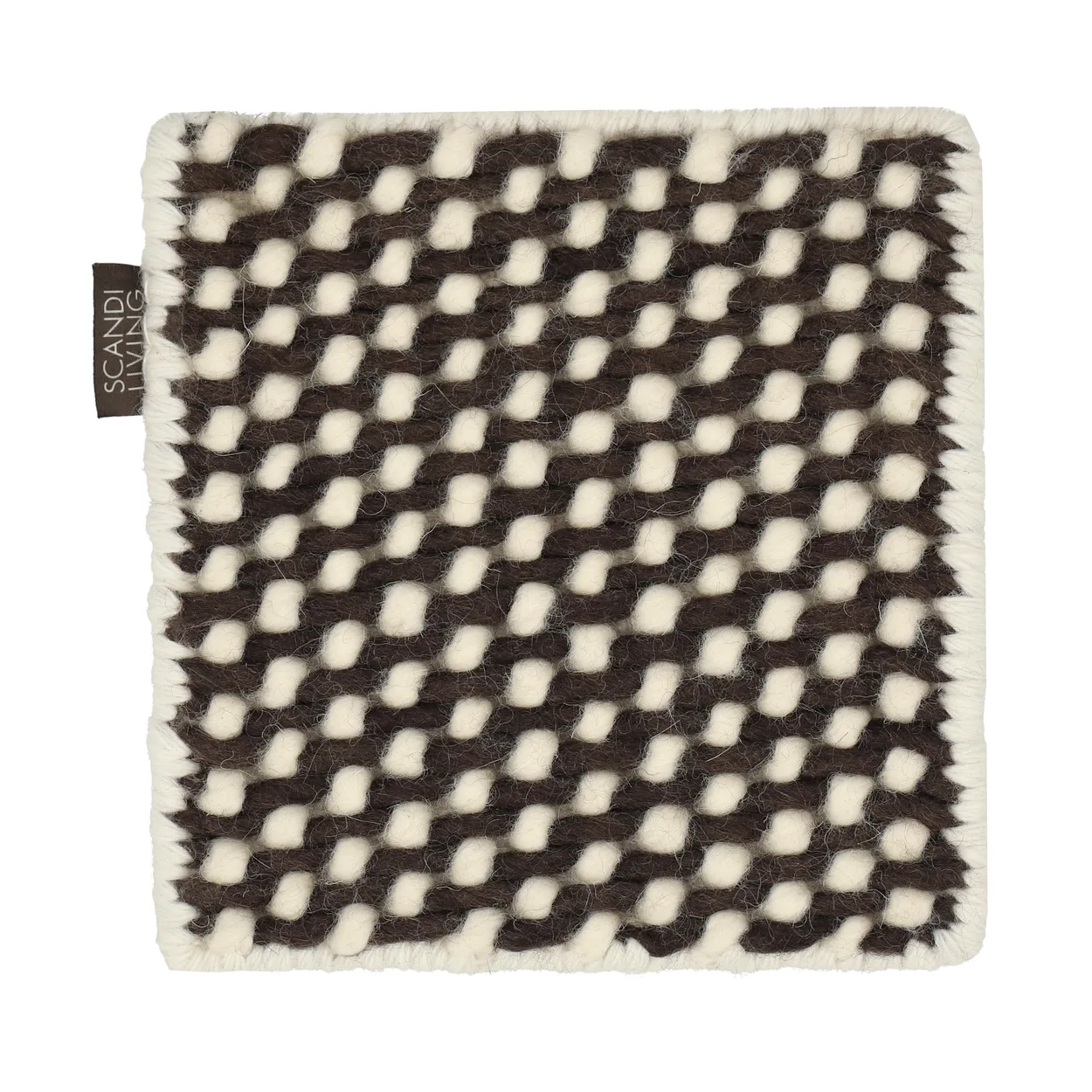 Material Samples Mattprøve Hill uldmåtte Hvid-brun