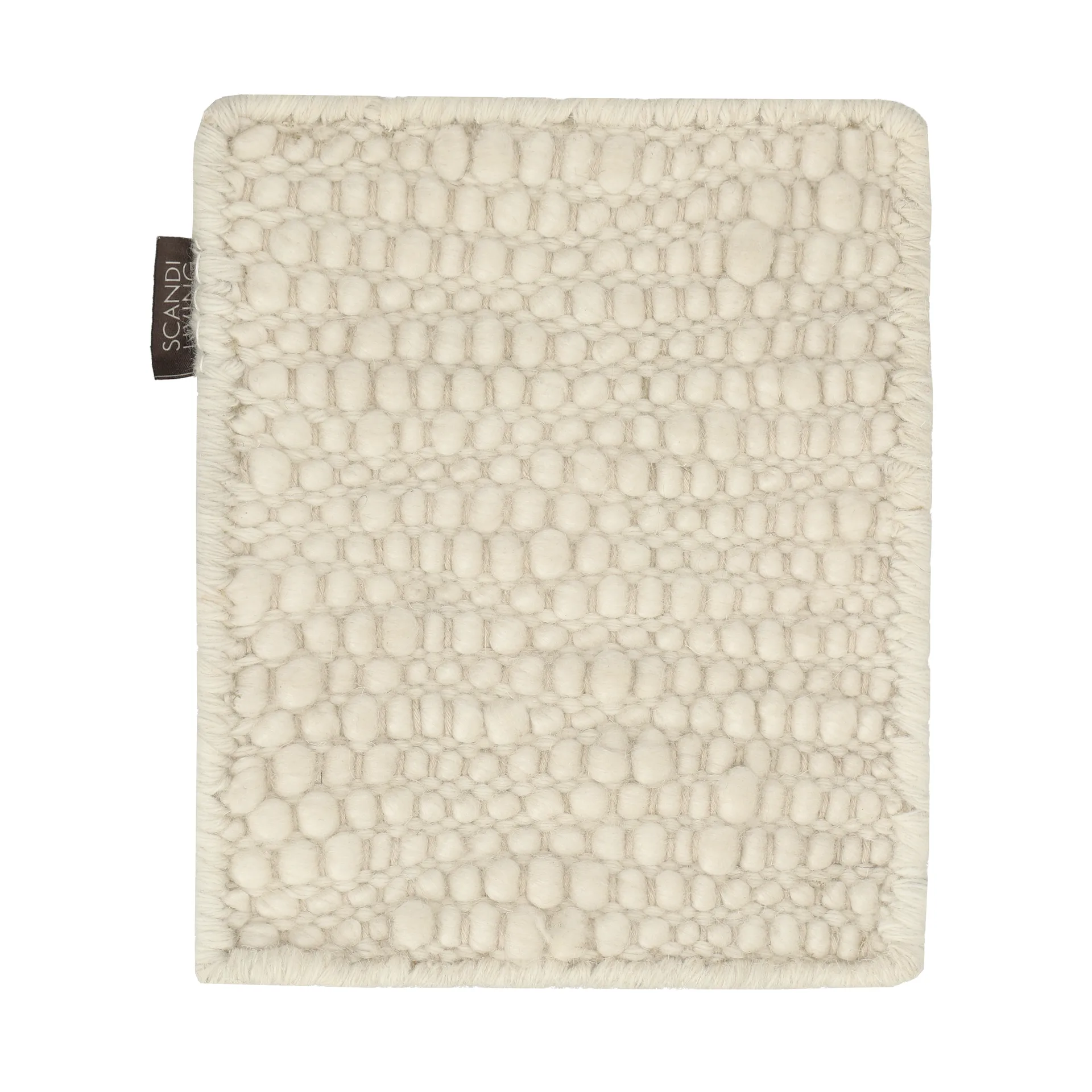 Mattprøve Pebble uldmåtte, Hvid Material Samples