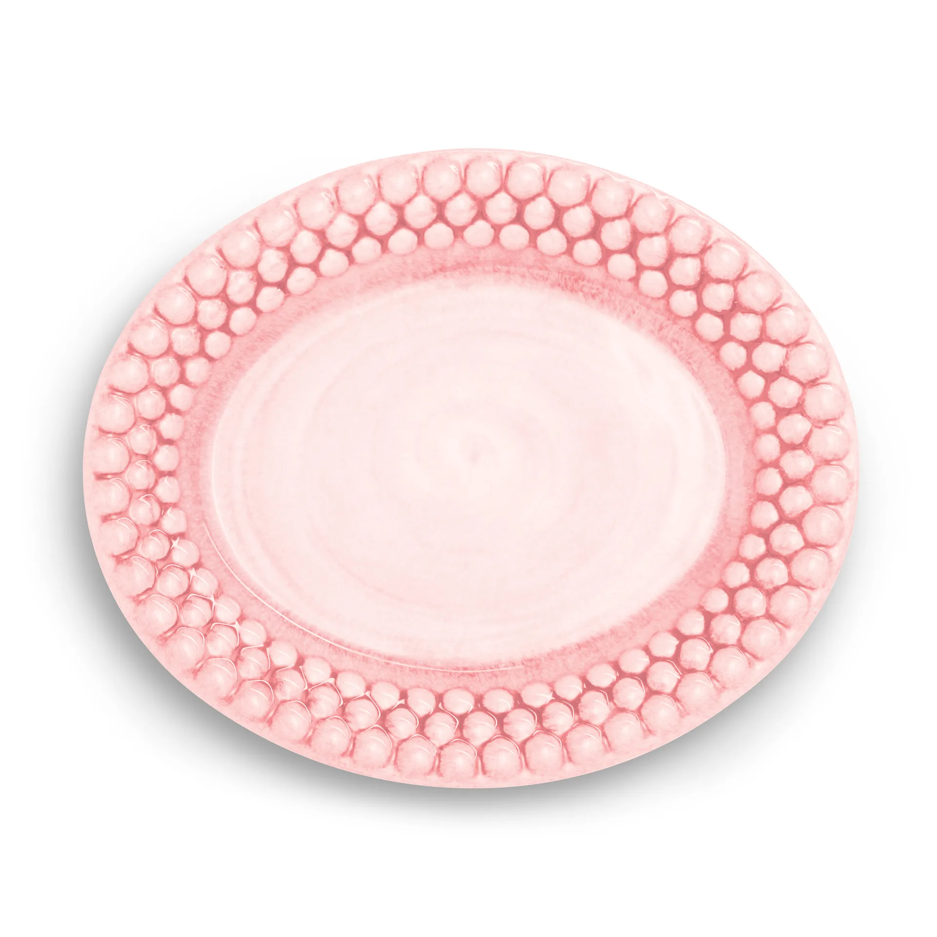 Bubbles oval tallerken – 20 cm, light pink Mateus